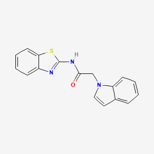 molecular formula C17H13N3OS B4509342 N-(1,3-benzothiazol-2-yl)-2-(1H-indol-1-yl)acetamide 