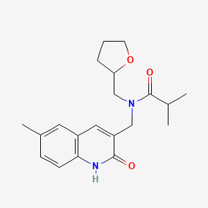 molecular formula C20H26N2O3 B4509380 N-[(2-hydroxy-6-methyl-3-quinolinyl)methyl]-2-methyl-N-(tetrahydro-2-furanylmethyl)propanamide 
