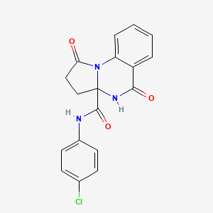 molecular formula C18H14ClN3O3 B4509454 N-(4-chlorophenyl)-5-hydroxy-1-oxo-2,3-dihydropyrrolo[1,2-a]quinazoline-3a(1H)-carboxamide 