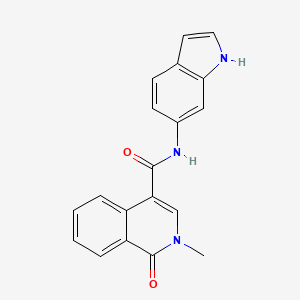 molecular formula C19H15N3O2 B4509473 N-(1H-indol-6-yl)-2-methyl-1-oxo-1,2-dihydroisoquinoline-4-carboxamide 