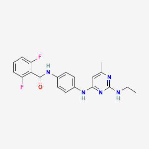molecular formula C20H19F2N5O B4509513 N-(4-{[2-(ethylamino)-6-methylpyrimidin-4-yl]amino}phenyl)-2,6-difluorobenzamide 