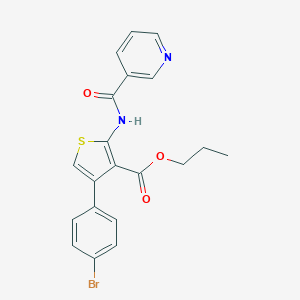 molecular formula C20H17BrN2O3S B450953 Propyl 4-(4-bromophenyl)-2-[(pyridin-3-ylcarbonyl)amino]thiophene-3-carboxylate 