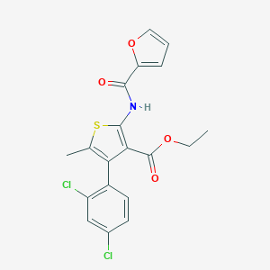 molecular formula C19H15Cl2NO4S B450957 Ethyl 4-(2,4-dichlorophenyl)-2-(2-furoylamino)-5-methylthiophene-3-carboxylate 