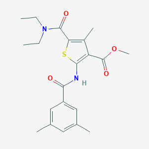molecular formula C21H26N2O4S B450965 methyl 5-[(diethylamino)carbonyl]-2-[(3,5-dimethylbenzoyl)amino]-4-methyl-3-thiophenecarboxylate 