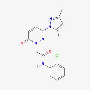 molecular formula C17H16ClN5O2 B4509678 N-(2-chlorophenyl)-2-(3-(3,5-dimethyl-1H-pyrazol-1-yl)-6-oxopyridazin-1(6H)-yl)acetamide 