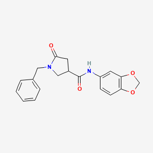 molecular formula C19H18N2O4 B4509708 N-(1,3-benzodioxol-5-yl)-1-benzyl-5-oxopyrrolidine-3-carboxamide 