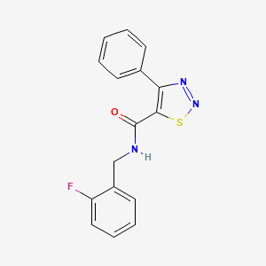 molecular formula C16H12FN3OS B4509733 N-(2-fluorobenzyl)-4-phenyl-1,2,3-thiadiazole-5-carboxamide 