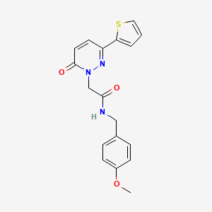 molecular formula C18H17N3O3S B4509748 N-(4-methoxybenzyl)-2-(6-oxo-3-(thiophen-2-yl)pyridazin-1(6H)-yl)acetamide 