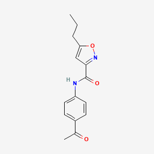 molecular formula C15H16N2O3 B4509759 N-(4-acetylphenyl)-5-propyl-3-isoxazolecarboxamide 