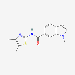 molecular formula C15H15N3OS B4509765 N-[(2Z)-4,5-dimethyl-1,3-thiazol-2(3H)-ylidene]-1-methyl-1H-indole-6-carboxamide 