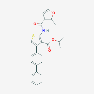 molecular formula C26H23NO4S B450977 PROPAN-2-YL 4-{[1,1'-BIPHENYL]-4-YL}-2-(2-METHYLFURAN-3-AMIDO)THIOPHENE-3-CARBOXYLATE 