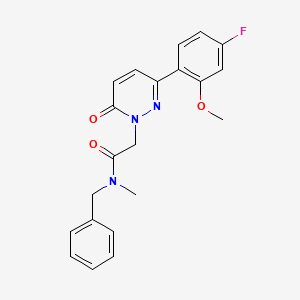 molecular formula C21H20FN3O3 B4509804 N-benzyl-2-[3-(4-fluoro-2-methoxyphenyl)-6-oxopyridazin-1(6H)-yl]-N-methylacetamide 