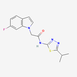 molecular formula C15H15FN4OS B4509810 2-(6-fluoro-1H-indol-1-yl)-N-[(2E)-5-(propan-2-yl)-1,3,4-thiadiazol-2(3H)-ylidene]acetamide 