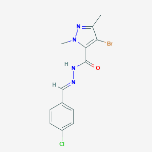 molecular formula C13H12BrClN4O B450983 4-bromo-N'-(4-chlorobenzylidene)-1,3-dimethyl-1H-pyrazole-5-carbohydrazide 
