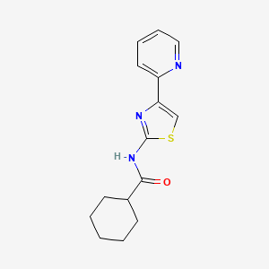 molecular formula C15H17N3OS B4509844 N-[4-(pyridin-2-yl)-1,3-thiazol-2-yl]cyclohexanecarboxamide 