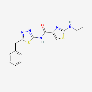 molecular formula C16H17N5OS2 B4509859 N-[(2E)-5-benzyl-1,3,4-thiadiazol-2(3H)-ylidene]-2-(propan-2-ylamino)-1,3-thiazole-4-carboxamide 