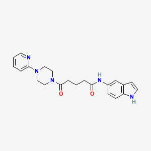 molecular formula C22H25N5O2 B4509872 N-(1H-indol-5-yl)-5-oxo-5-[4-(2-pyridyl)piperazino]pentanamide 