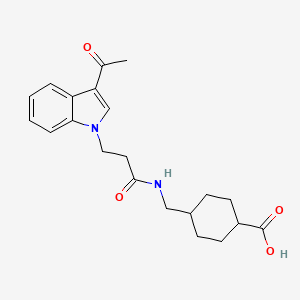 molecular formula C21H26N2O4 B4509969 TRANS-4-({[3-(3-ACETYL-1H-INDOL-1-YL)PROPANOYL]AMINO}METHYL)CYCLOHEXANECARBOXYLIC ACID 
