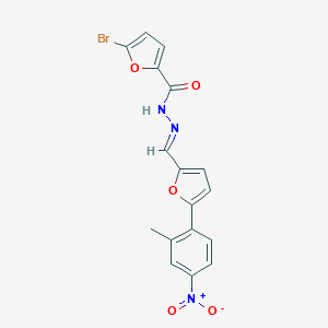 molecular formula C17H12BrN3O5 B450997 5-bromo-N'-[(5-{4-nitro-2-methylphenyl}-2-furyl)methylene]-2-furohydrazide 