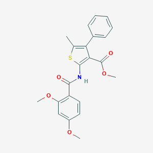molecular formula C22H21NO5S B450998 Methyl 2-[(2,4-dimethoxybenzoyl)amino]-5-methyl-4-phenyl-3-thiophenecarboxylate 