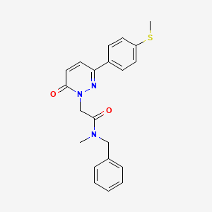 molecular formula C21H21N3O2S B4509984 N-benzyl-N-methyl-2-{3-[4-(methylsulfanyl)phenyl]-6-oxopyridazin-1(6H)-yl}acetamide 