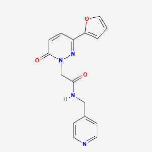 molecular formula C16H14N4O3 B4510011 2-[3-(2-furyl)-6-oxo-1(6H)-pyridazinyl]-N~1~-(4-pyridylmethyl)acetamide 