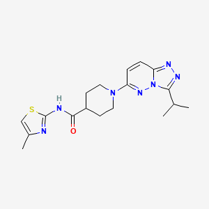 molecular formula C18H23N7OS B4510041 N-(4-methyl-1,3-thiazol-2-yl)-1-[3-(propan-2-yl)[1,2,4]triazolo[4,3-b]pyridazin-6-yl]piperidine-4-carboxamide 
