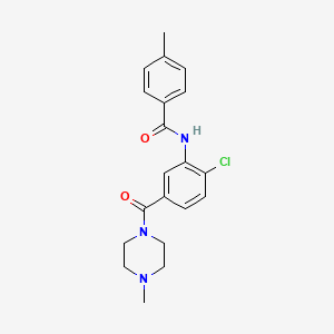 molecular formula C20H22ClN3O2 B4510079 N-{2-chloro-5-[(4-methylpiperazin-1-yl)carbonyl]phenyl}-4-methylbenzamide 