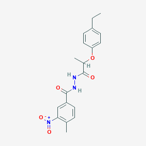 molecular formula C19H21N3O5 B451010 N'-[2-(4-ethylphenoxy)propanoyl]-4-methyl-3-nitrobenzohydrazide 
