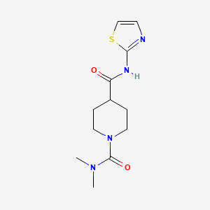 molecular formula C12H18N4O2S B4510133 N1,N1-DIMETHYL-N4-(1,3-THIAZOL-2-YL)PIPERIDINE-1,4-DICARBOXAMIDE 
