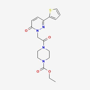 molecular formula C17H20N4O4S B4510147 ethyl 4-{[6-oxo-3-(thiophen-2-yl)pyridazin-1(6H)-yl]acetyl}piperazine-1-carboxylate 