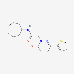 molecular formula C17H21N3O2S B4510202 N-cycloheptyl-2-(6-oxo-3-(thiophen-2-yl)pyridazin-1(6H)-yl)acetamide 