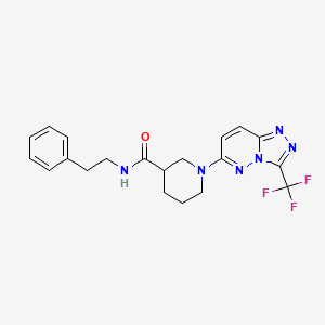 molecular formula C20H21F3N6O B4510242 N-(2-phenylethyl)-1-[3-(trifluoromethyl)[1,2,4]triazolo[4,3-b]pyridazin-6-yl]piperidine-3-carboxamide 