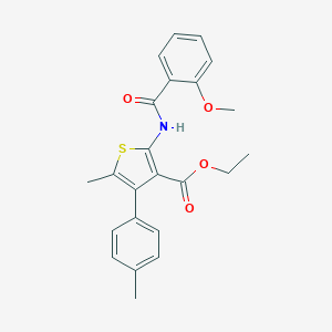 molecular formula C23H23NO4S B451025 Ethyl 2-[(2-methoxybenzoyl)amino]-5-methyl-4-(4-methylphenyl)-3-thiophenecarboxylate 