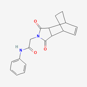molecular formula C18H18N2O3 B4510333 2-(3,5-dioxo-4-azatricyclo[5.2.2.02,6]undec-8-en-4-yl)-N-phenylacetamide 