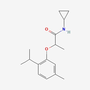 molecular formula C16H23NO2 B4510339 N-cyclopropyl-2-(5-methyl-2-propan-2-ylphenoxy)propanamide 