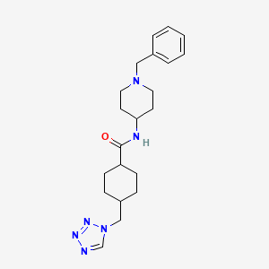 molecular formula C21H30N6O B4510363 trans-N-(1-benzylpiperidin-4-yl)-4-(1H-tetrazol-1-ylmethyl)cyclohexanecarboxamide 