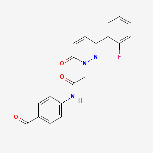 molecular formula C20H16FN3O3 B4510373 N-(4-acetylphenyl)-2-(3-(2-fluorophenyl)-6-oxopyridazin-1(6H)-yl)acetamide 