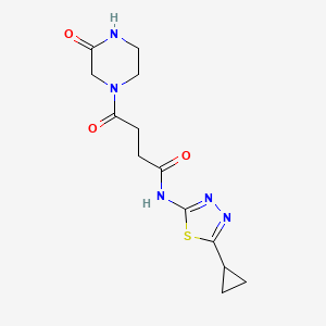 molecular formula C13H17N5O3S B4510380 N-(5-cyclopropyl-1,3,4-thiadiazol-2-yl)-4-oxo-4-(3-oxopiperazin-1-yl)butanamide 