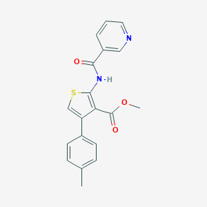 molecular formula C19H16N2O3S B451041 Methyl 4-(4-methylphenyl)-2-[(pyridin-3-ylcarbonyl)amino]thiophene-3-carboxylate 