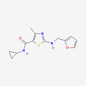 molecular formula C13H15N3O2S B4510458 N-cyclopropyl-2-[(furan-2-ylmethyl)amino]-4-methyl-1,3-thiazole-5-carboxamide 