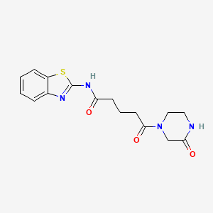 molecular formula C16H18N4O3S B4510542 N-[(2E)-1,3-benzothiazol-2(3H)-ylidene]-5-oxo-5-(3-oxopiperazin-1-yl)pentanamide 