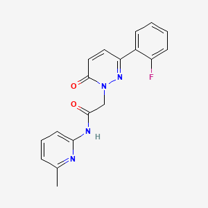 molecular formula C18H15FN4O2 B4510554 2-(3-(2-fluorophenyl)-6-oxopyridazin-1(6H)-yl)-N-(6-methylpyridin-2-yl)acetamide 