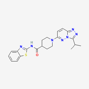molecular formula C21H23N7OS B4510706 N-[(2Z)-1,3-benzothiazol-2(3H)-ylidene]-1-[3-(propan-2-yl)[1,2,4]triazolo[4,3-b]pyridazin-6-yl]piperidine-4-carboxamide 