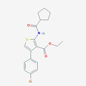 molecular formula C19H20BrNO3S B451073 Ethyl 4-(4-bromophenyl)-2-[(cyclopentylcarbonyl)amino]thiophene-3-carboxylate 