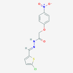 molecular formula C13H10ClN3O4S B451076 N'-[(5-chloro-2-thienyl)methylene]-2-{4-nitrophenoxy}acetohydrazide 