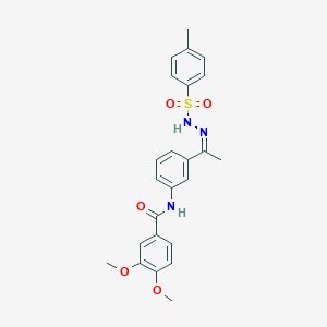 molecular formula C24H25N3O5S B451081 3,4-dimethoxy-N-(3-{N-[(4-methylphenyl)sulfonyl]ethanehydrazonoyl}phenyl)benzamide 