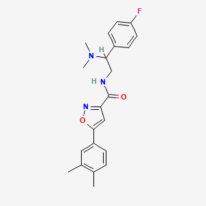 molecular formula C22H24FN3O2 B4510823 N-[2-(dimethylamino)-2-(4-fluorophenyl)ethyl]-5-(3,4-dimethylphenyl)-1,2-oxazole-3-carboxamide 