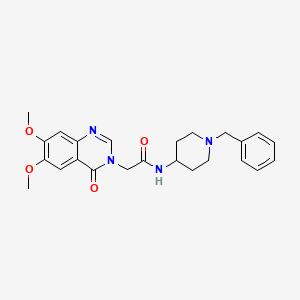 molecular formula C24H28N4O4 B4510849 N-(1-benzylpiperidin-4-yl)-2-(6,7-dimethoxy-4-oxoquinazolin-3(4H)-yl)acetamide 