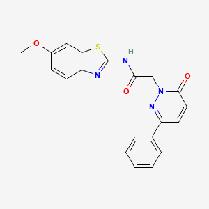 molecular formula C20H16N4O3S B4510921 N-[(2Z)-6-methoxy-1,3-benzothiazol-2(3H)-ylidene]-2-(6-oxo-3-phenylpyridazin-1(6H)-yl)acetamide 